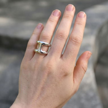 Bague argentée Hermès Osmose