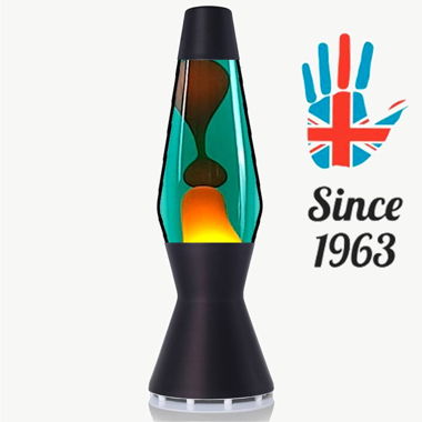 Mathmos Astro Lava Lampe schwarz Grün/Orange