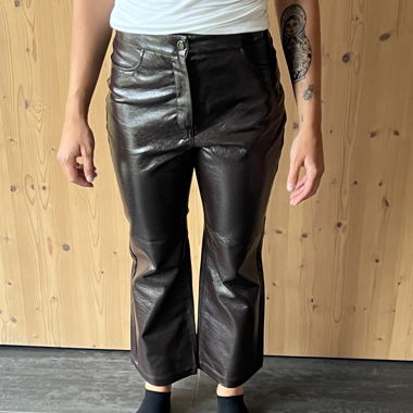 MONKI fake leather flared pants