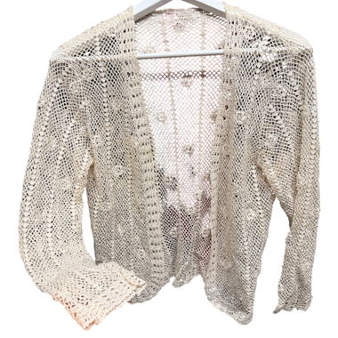 Beige handmade crochet cardigan