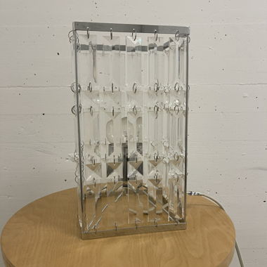 Crystal Silver-Effect Table Lamp - Vintage Style