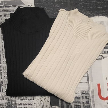 2 Langarmshirt im Set in Beige & Schwarz
