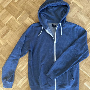 Felpa con cappuccio blu con zip