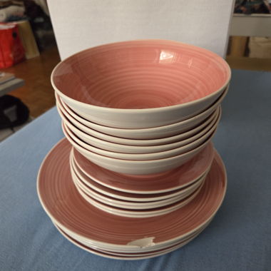 Keramik Teller Set rosa