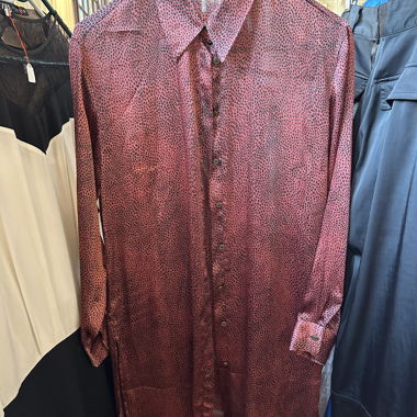Lange satinierte Leopardenbluse ZARA S
