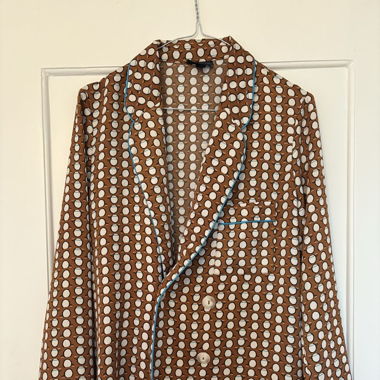  Modische Damenbluse Gr. 36 Braun gemustert