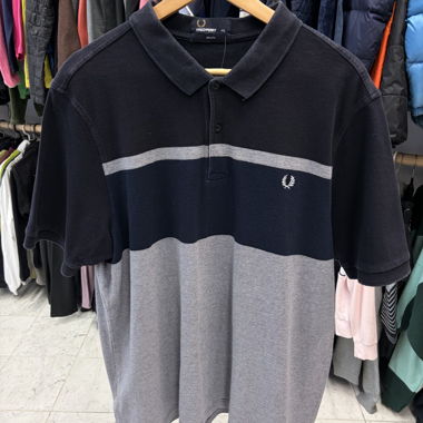 Polo Fred Perry a righe nero grigio taglia XXL