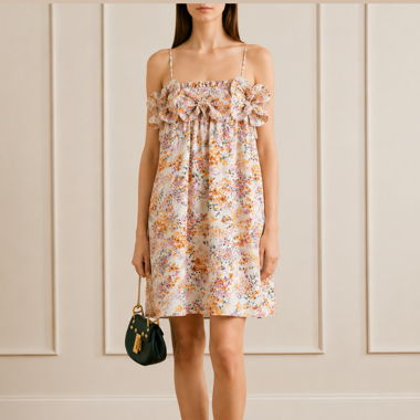 Leinen-Blumenkleid für den Sommer