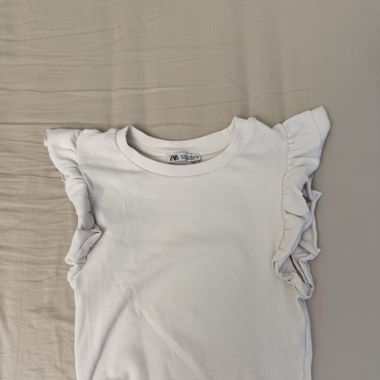 White ruffle top from zara