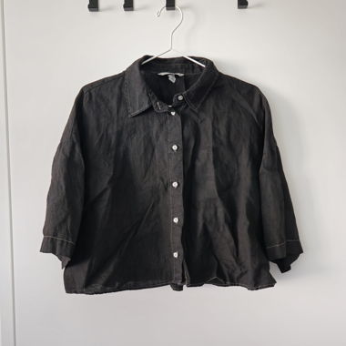 Leinen Crop Top 