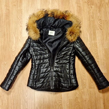 Doudoune cuir Max&Moi noir