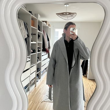 VERO MODA belted grey coat