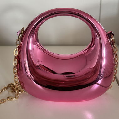 Mini-Tasche rosa metallisch