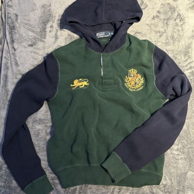 Sweat à capuche vert et marine Ralph Lauren