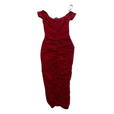 Vestito Midi Bodycon Rosso Missguided Arricciato