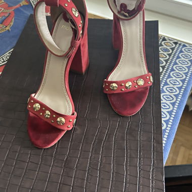 Maje red heeled sandals
