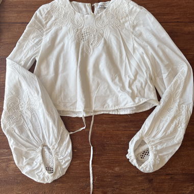 Blusa Zara bianca con ricami