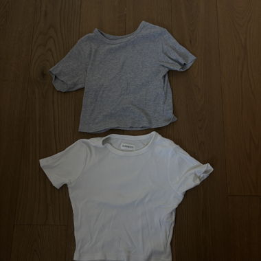 Even&Odd T-shirt a coste grigio e bianco