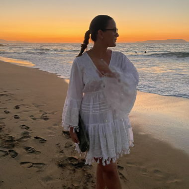 white boho dress