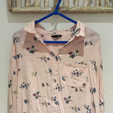 Chemise rose fleurie 