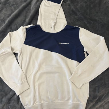 Champion Hoodie White and Blue