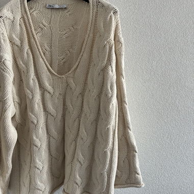 Pull en maille torsadée Zara