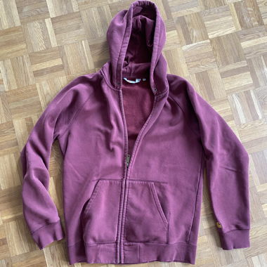 Bordeauxrote Kapuzenjacke mit Reissverschluss