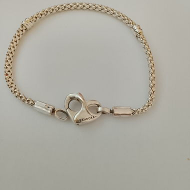 Pandora silver bracelet with heart clasp