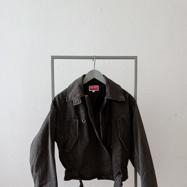 Kenzo Faux Fur Cropped Bomber Jacket 