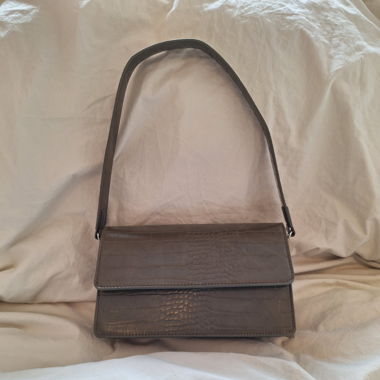 Green Fake Leather Shoulder Bag
