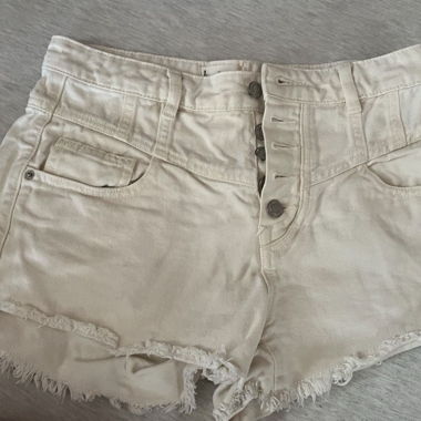 Beige Denim Shorts EU 40