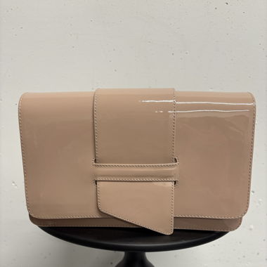 Clutch Lackleder rosa nude Leder Crossbody