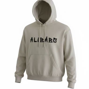 Beiger Hoodie mit Print