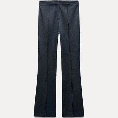 Pantalon Zara à jambes évasées effet denim