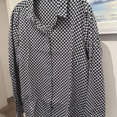 Eterna Patterned Blue Blouse