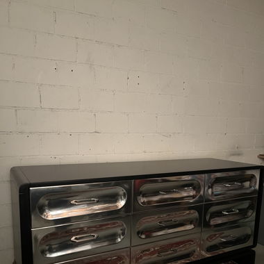 Vintage Dresser in Black / Chrome
