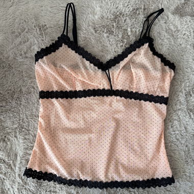 Camisole a pois con pizzo