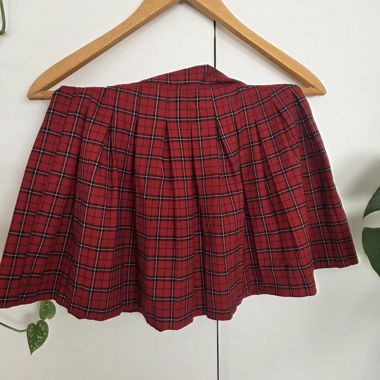 Red Scottish Flared Skirt