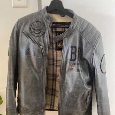 Leather Jacket with Patches