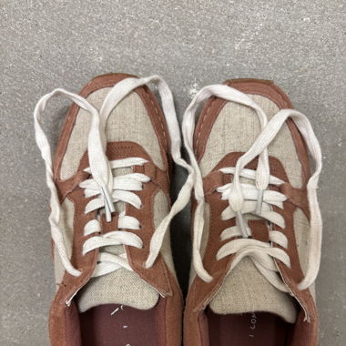Sneaker Stoff, rot-beige, 37,5