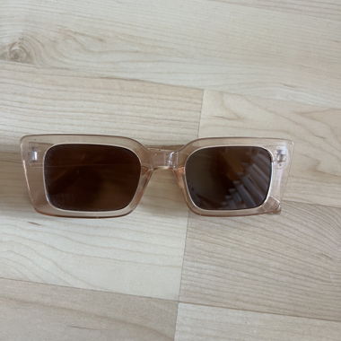 Pink Transparent square sunglasses