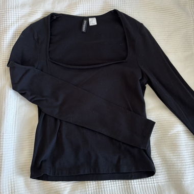 black square neck line top