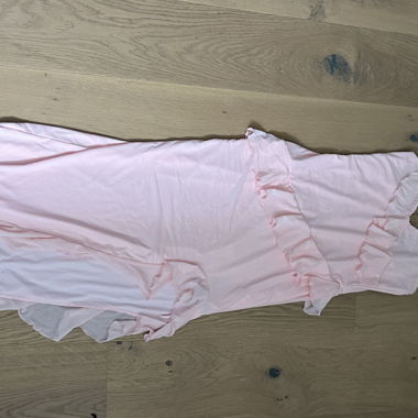 Pink ruffle slip dress