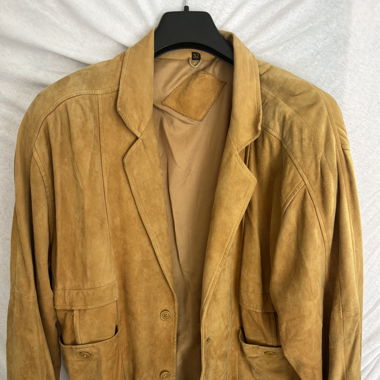 Veste vintage en cuir daim