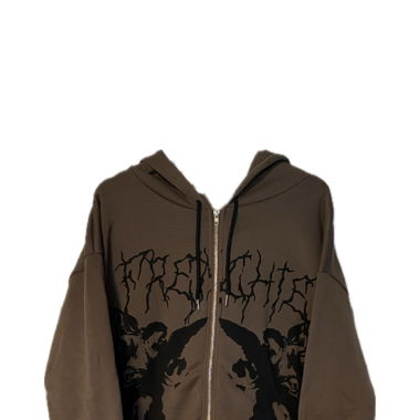 brown angel zip up