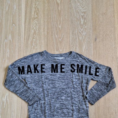 Langarm Kindershirt, grau gemustert