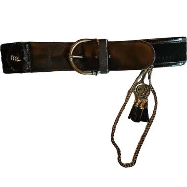 Black leather belt with chain Alexander McQueen