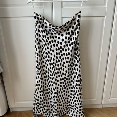 MANGO Polka Dot Satin Skirt XL