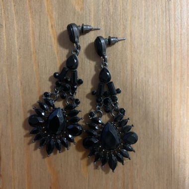 Boucles d'oreilles gothiques noires