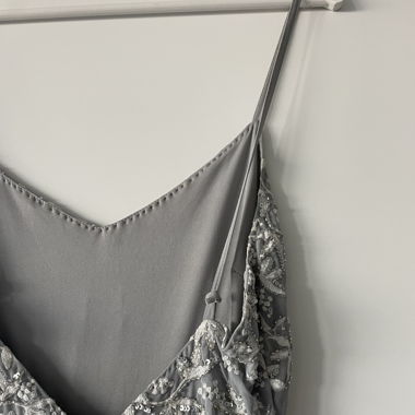 silbernes Abendkleid, Grösse 36